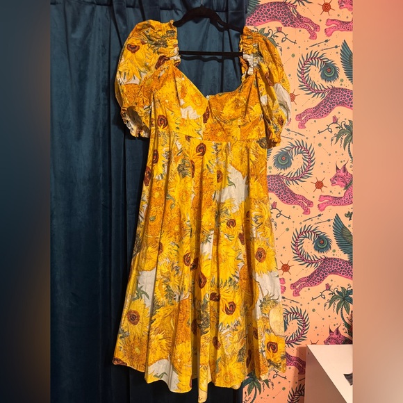 Selkie Tea Rose Sunflowers Dress - Picture 4 of 8